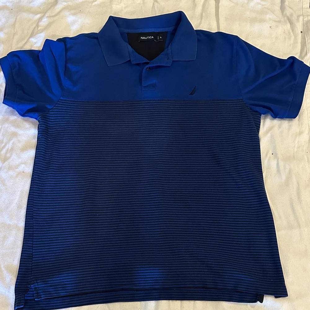 Nautica Men's Striped Navy Polo Shirt